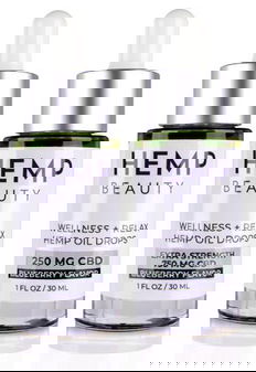 HempBeauty Wellness + Relax Hemp Blueberry Oil Drops