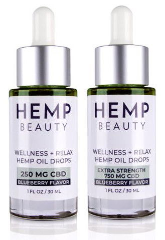 HempBeauty Wellness + Relax Hemp Blueberry Oil Drops