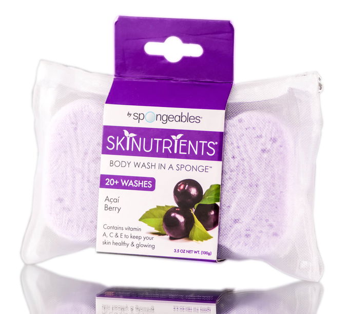 Spongeables Skin Nutrients Body Wash In A Sponge