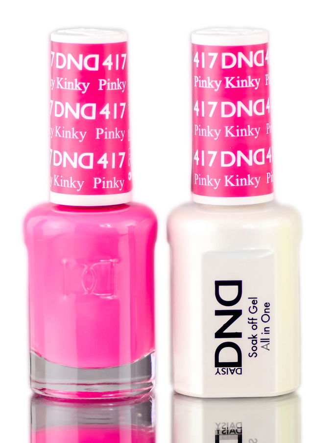 Daisy DND Pinks & Oranges Soak Off GEL POLISH DUO, All In One Gel Lacquer + Matching Nail Polish Color