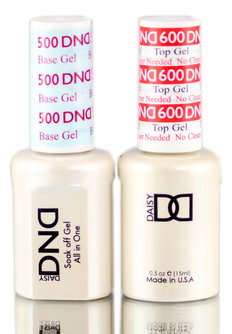 Daisy DND 500 Base Gel & 600 Top Gel (NO CLEANSER NEEDED) DUO SET, Soak off Gel All In One Base & Top Coat KIT for Nails-image1