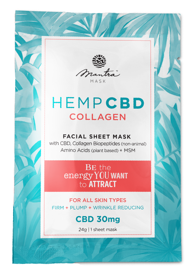Mantra Mask Hemp CBD Collagen Facial Sheet Mask-image1 Mantra Mask Hemp CBD Collagen Facial Sheet Mask-image1