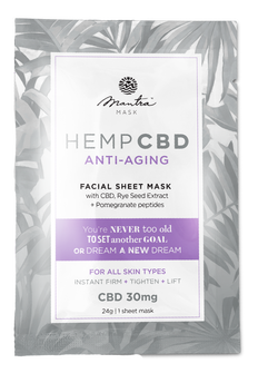 Mantra Mask Hemp CBD Anti-Aging Facial Sheet Mask