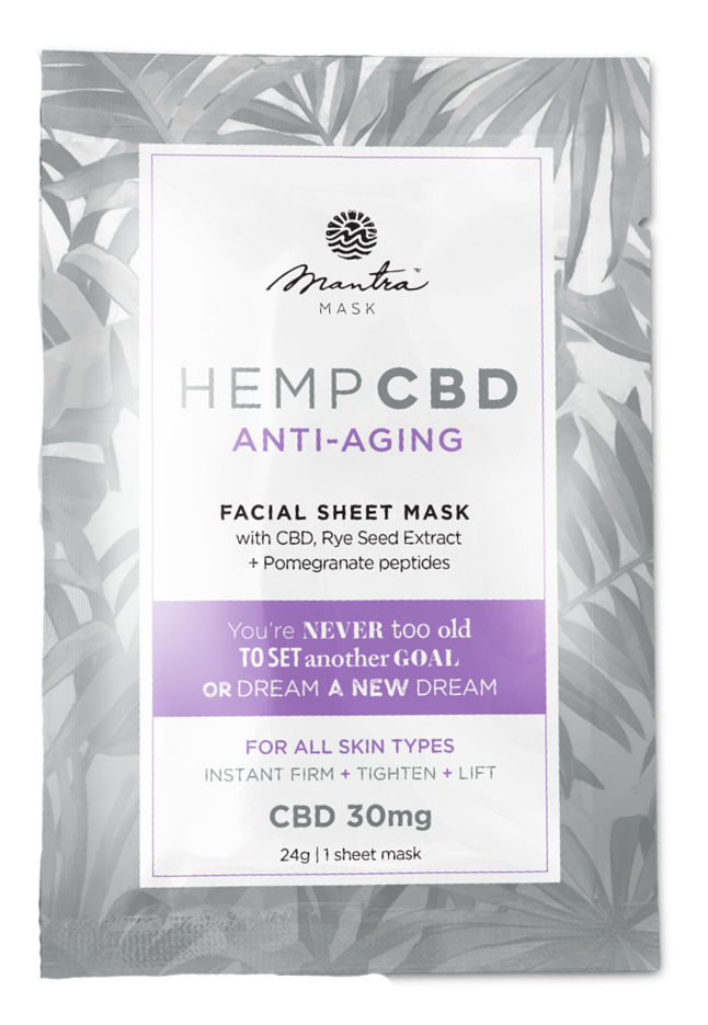 Mantra Mask Hemp CBD Anti-Aging Facial Sheet Mask