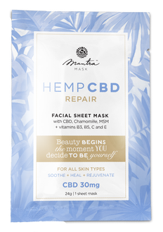 Mantra Mask Hemp CBD Repair Facial Sheet Mask-image1 Mantra Mask Hemp CBD Repair Facial Sheet Mask-image1