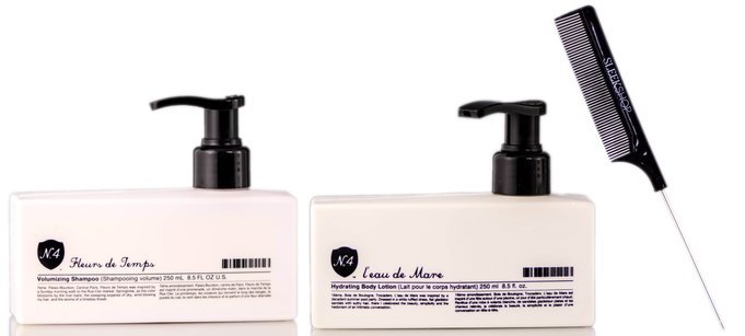 Number 4 Fleurs de Temps Volumizing Shampoo / L'eau de Mare Hydrating Body Lotion / Pin Tail Comb-image1