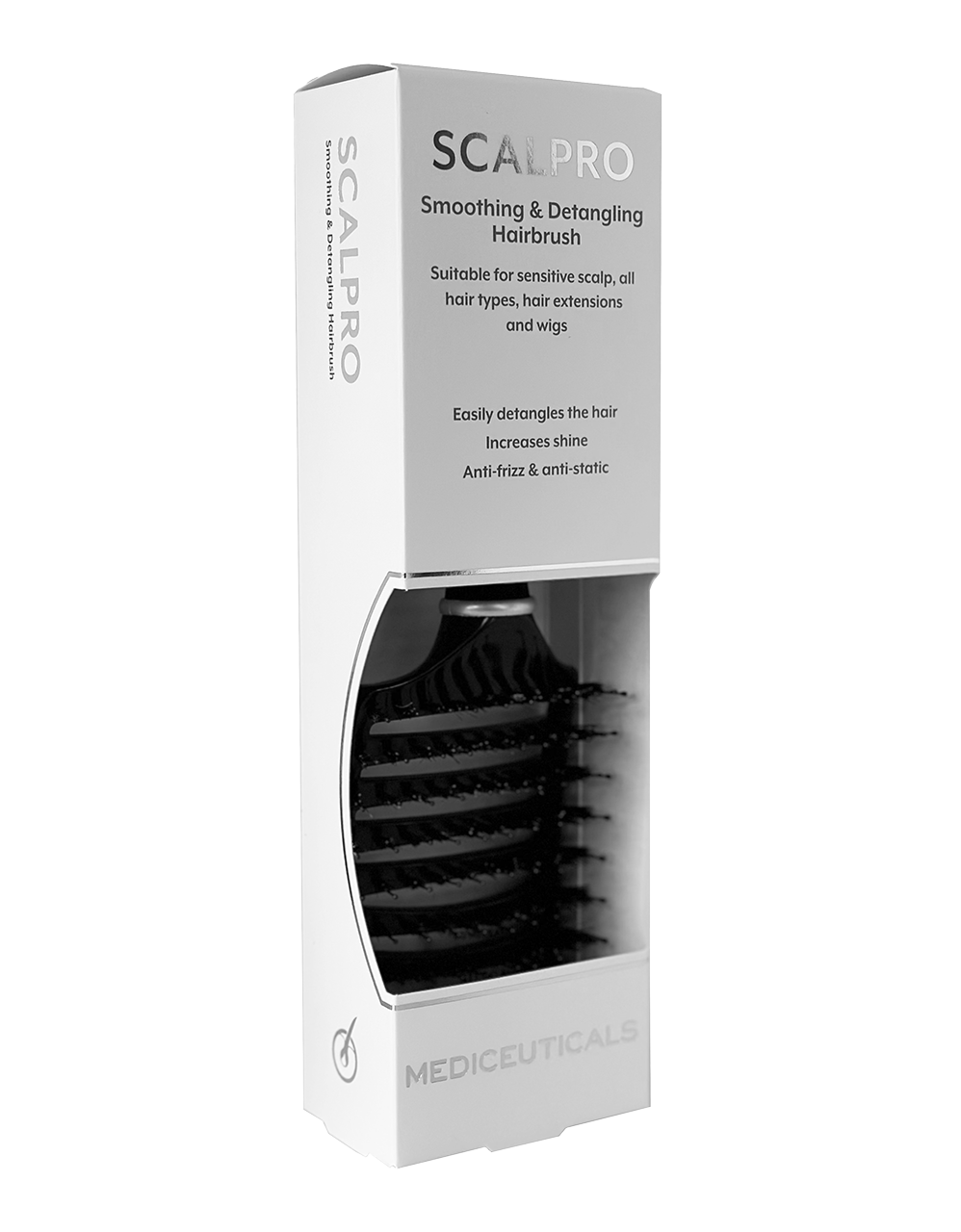 Black, Mediceuticals Scalpro Smoothing & Detangling Brush | SleekShop