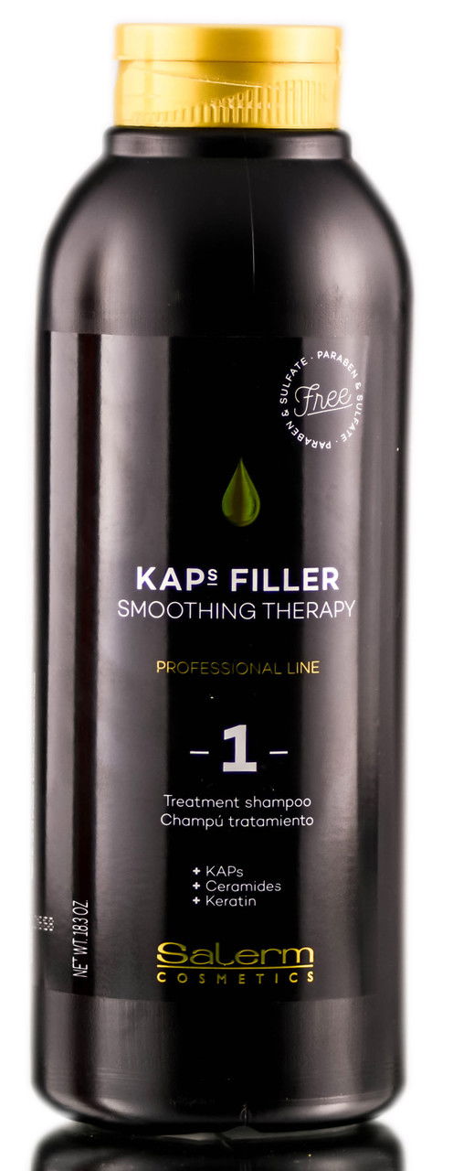 Salerm Cosmetics KAPS Filler Smoothing Therapy 1, Treatment Shampoo  - 18.3oz