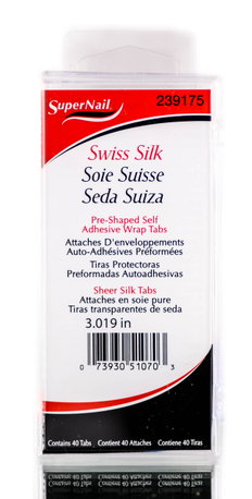 Super Nail Swiss Silk Pre-Shaped Self Adhesive Wrap Tabs Sheer Silk Tabs-image1 Super Nail Swiss Silk Pre-Shaped Self Adhesive Wrap Tabs Sheer Silk Tabs-image1