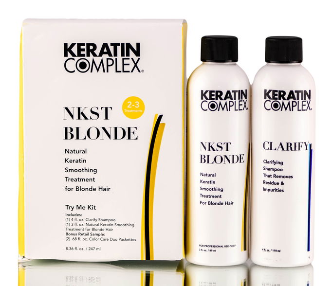 Keratin Complex NKST Blonde Natural Keratin Smoothing Treatment for Blonde Hair Try Me Kit
