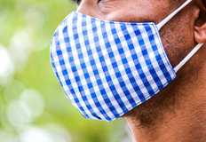 Sleekshop Reversible Blue Checkered Face Mask (2 Pack)-image1