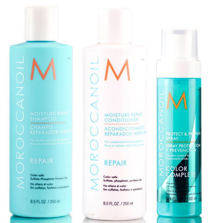 MoroccanOil Moisture Repair Shampoo & Conditioner & Protect Spray MoroccanOil Moisture Repair Shampoo & Conditioner & Protect Spray