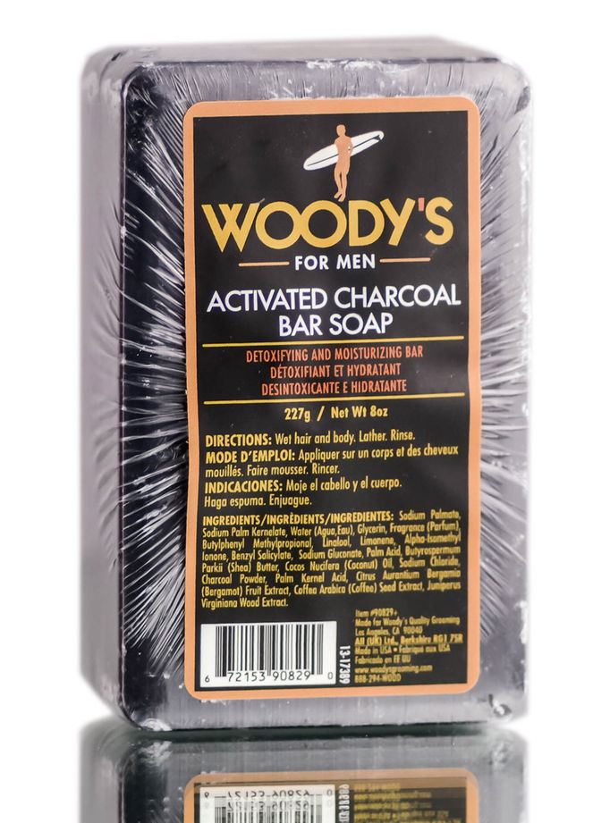 Woody's For Men Activated Charcoal Bar Soap