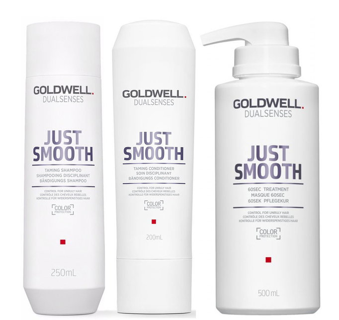Goldwell Kit -Dualsenses Just Smooth Taming Shampoo & Conditioner & 60 Sec Treatment-image1