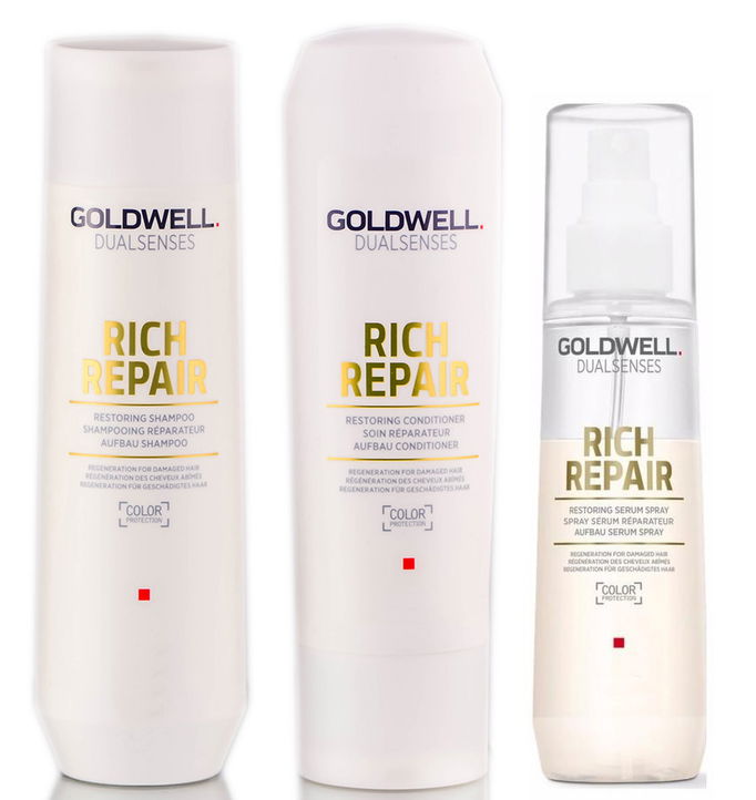 Goldwell Kit -Dualsenses Rich Repair Restoring Shampoo & Conditioner & Serum Spray Goldwell Kit -Dualsenses Rich Repair Restoring Shampoo & Conditioner & Serum Spray