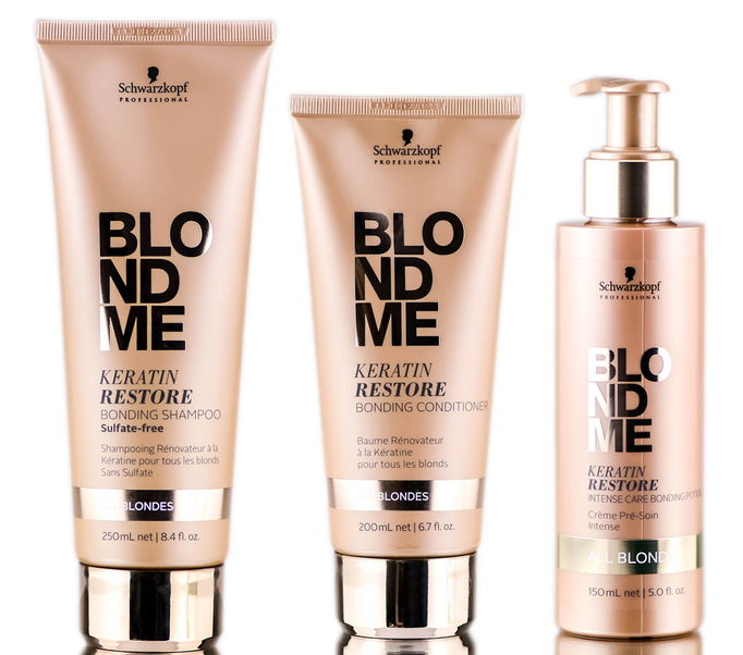 Keratin Restore All Blondes Bonding Shampoo, Conditioner & Bonding Potion