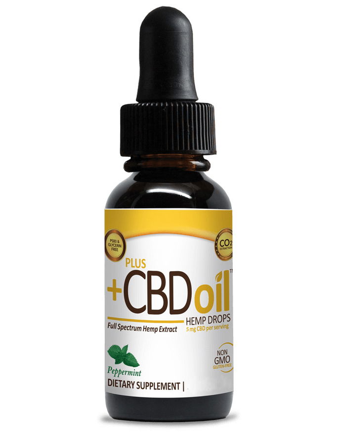 Plus +CBD Oil Extra Strength Peppermint Hemp Drops (5mg CBD)
