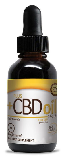 Plus +CBD Oil Gold Formula Unflavored Drops (5mg CBD)