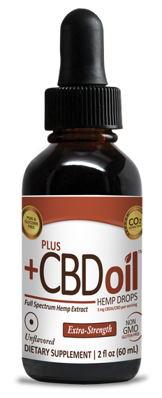 Plus +CBD Oil Unflavored Extra-Strength Hemp Raw Drops (3mg CBDA)-image1