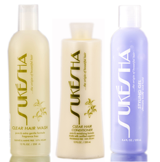 Sukesha Clear Hair Wash & Clear Hair Conditioner & Styling Gel