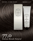 davines a new colour 77,0 intense blonde natural hair color -- shade swatch with product packaging