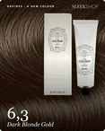 davines a new colour 6,3 dark blonde gold hair color -- shade swatch with product packaging