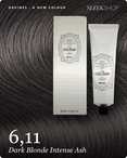 davines a new colour 6,11 dark blonde intense ash hair color -- shade swatch with product packaging