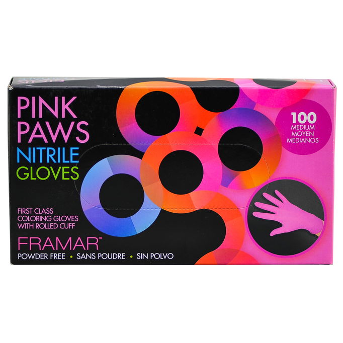Framar Pink Paws Nitrile Gloves Framar Pink Paws Nitrile Gloves