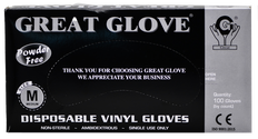 Great Gloves Powder Free Disposable Black Vinyl Gloves