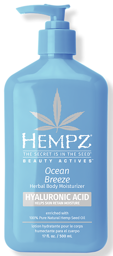 Hempz by Supre Beauty Actives Ocean Breeze Herbal Body Moisturizer with Hyaluronic Acid