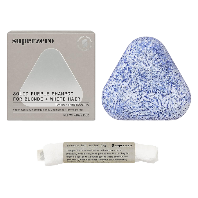 Superzero Solid Purple Shampoo For Blonde + White Hair
