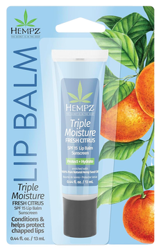 Hempz by Supre Triple Moisture Fresh Citrus Herbal Lip Balm with SPF 15