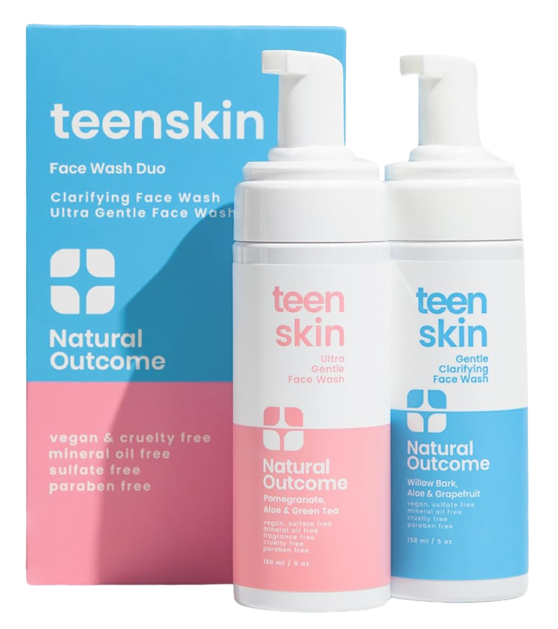 natural outcome vegan teen skin duo face wash for teens natural outcome vegan teen skin duo face wash for teens