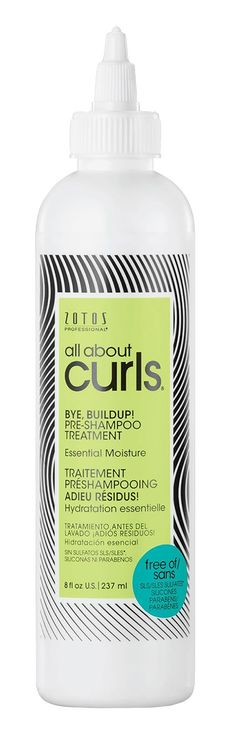 zotos all about curls pre treatment shampoo, treatment for product build up on scalp. cleans scalp