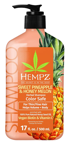 hempz sweet pineapple and honey melon shampoo for thin or fine hair