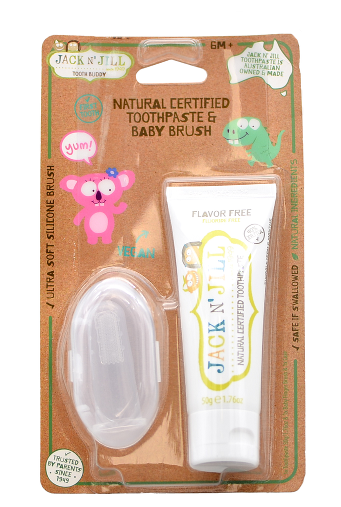 Jack N' Jill Natural Certified Toothpaste & Baby Brush-image1