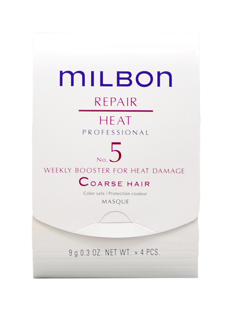 4 pc x 0.3 oz, Milbon Repair Heat No. 5 Weekly Booster For Heat
