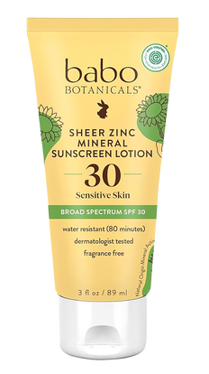 Babo Botanicals Sheer Zinc Mineral Sunscreen Lotion SPF 30