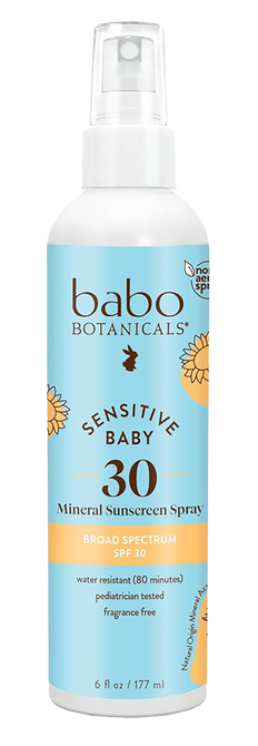 Babo Botanicals Sensitive Baby Mineral Sunscreen Spray SPF 30-image1