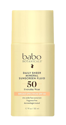 Babo Botanicals Daily Sheer Mineral Sunscreen Fluid SPF 50