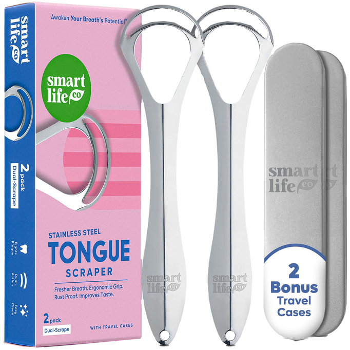 SmartLifeco Stainless Steel Tongue Scraper
