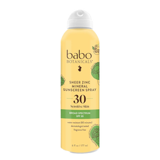 Babo Botanicals Sheer Zinc Mineral Sunscreen Spray For Sensitive Skin SPF 30