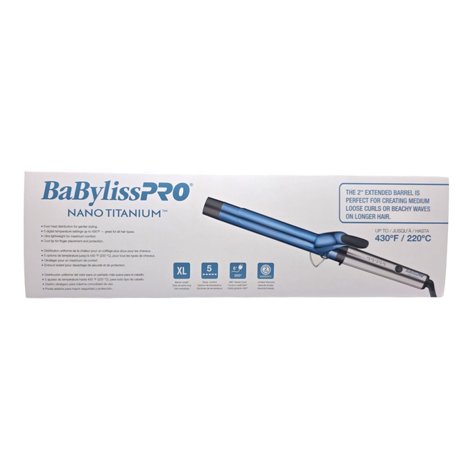 Babyliss PRO Nano Titanium Extended Barrel Curling Iron Blue