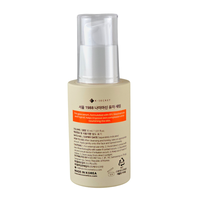K-Secret Seoul 1988 Glow Serum 15% Niacinamide + Yuja Dark Spot Brightening