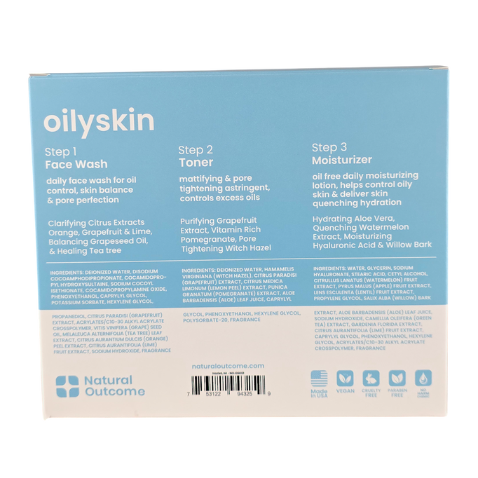 Natural Outcome Oily Skin Daily Oil-Control Regimen Witch Hazel & Grapefruit Matte Finish