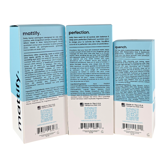 Natural Outcome Oily Skin Daily Oil-Control Regimen Witch Hazel & Grapefruit Matte Finish