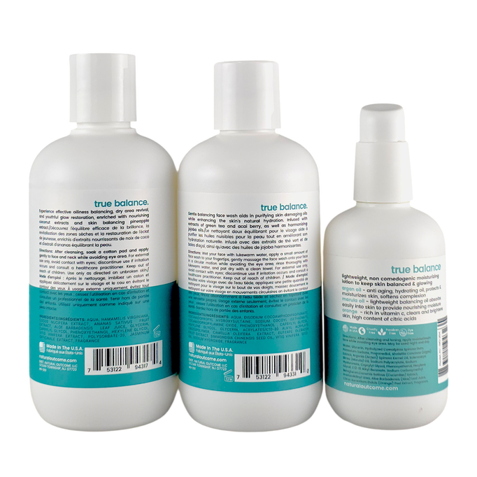 Natural Outcome Combo Skin Daily Regimen True Balance Set Green Tea & Pineapple Pore-Refining