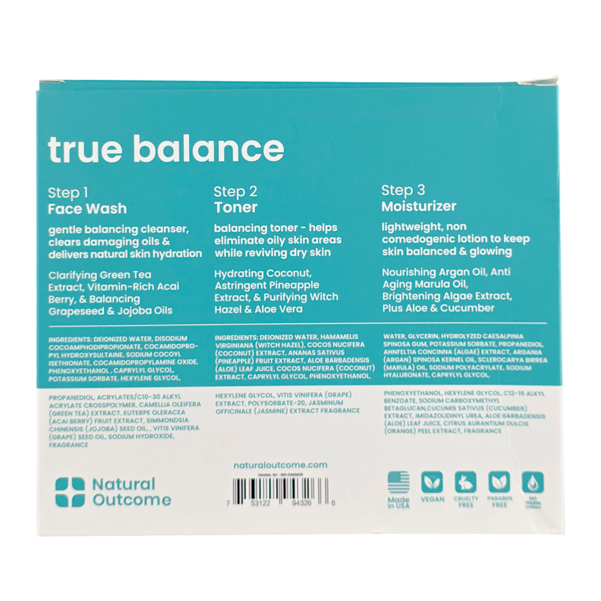 Natural Outcome Combo Skin Daily Regimen True Balance Set Green Tea & Pineapple Pore-Refining-image4 Natural Outcome Combo Skin Daily Regimen True Balance Set Green Tea & Pineapple Pore-Refining-image4