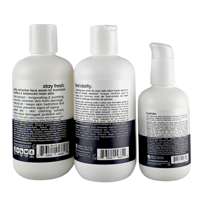 Natural Outcome Man Skin Daily Regimen Mint & Marula Anti-Aging & Balanced Natural Outcome Man Skin Daily Regimen Mint & Marula Anti-Aging & Balanced