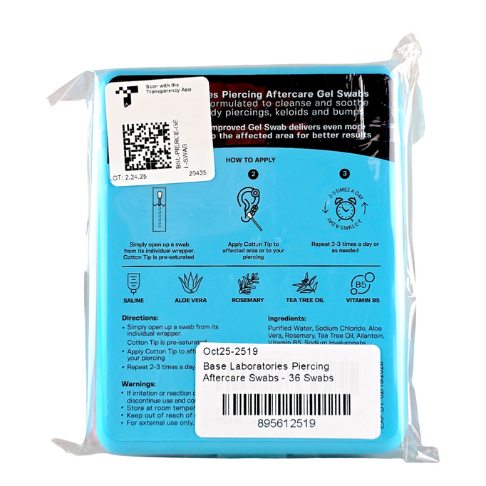 Base Laboratories Medicated Piercing Aftercare Gel Swabs-image2 Base Laboratories Medicated Piercing Aftercare Gel Swabs-image2